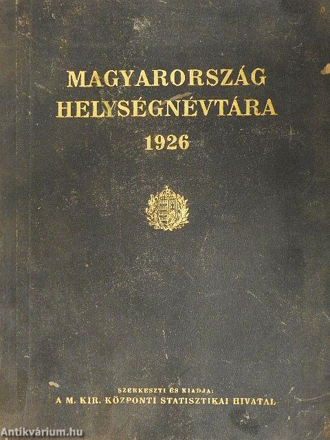 Magyarország helységnévtára 1926 (rossz állapotú)