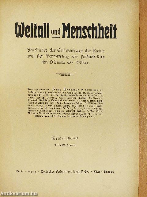 Weltall und Menschheit I. (gótbetűs) (rossz állapotú)