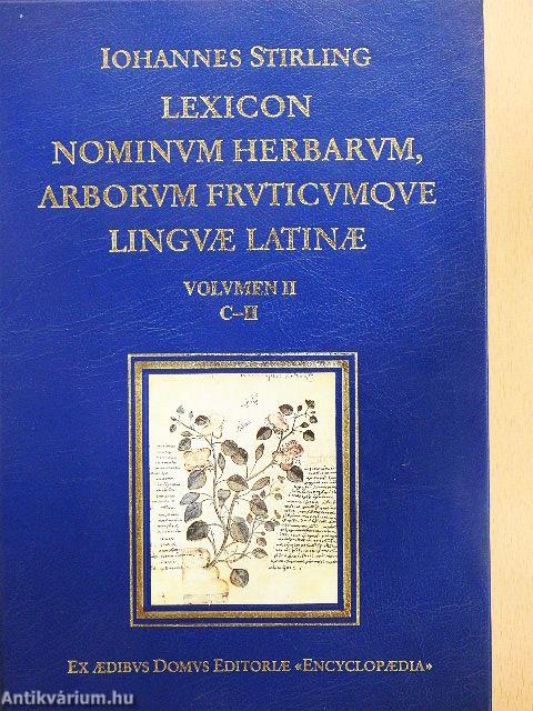 Lexicon Nominum Herbarum, Arborum Fruticumque Linguae Latinae II.