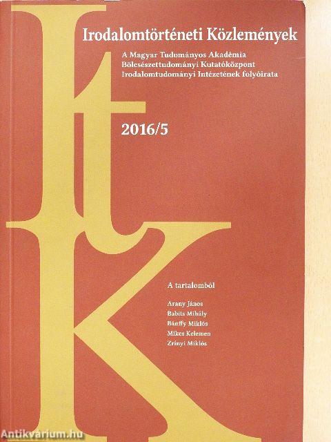 Irodalomtörténeti Közlemények 2016/5.