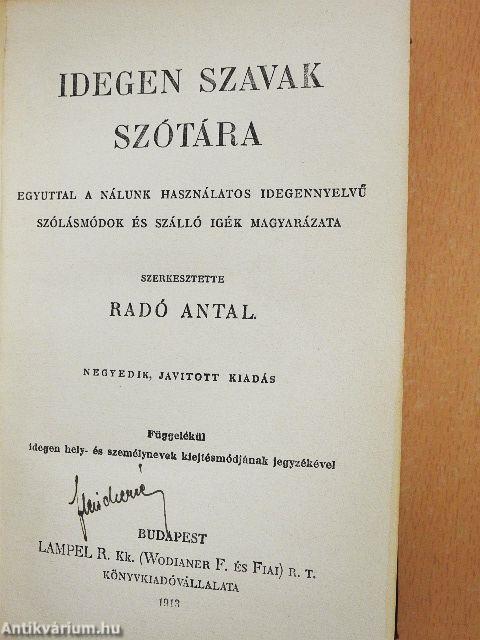 Idegen szavak szótára