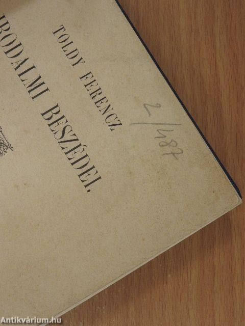 Toldy Ferencz irodalmi beszédei I.