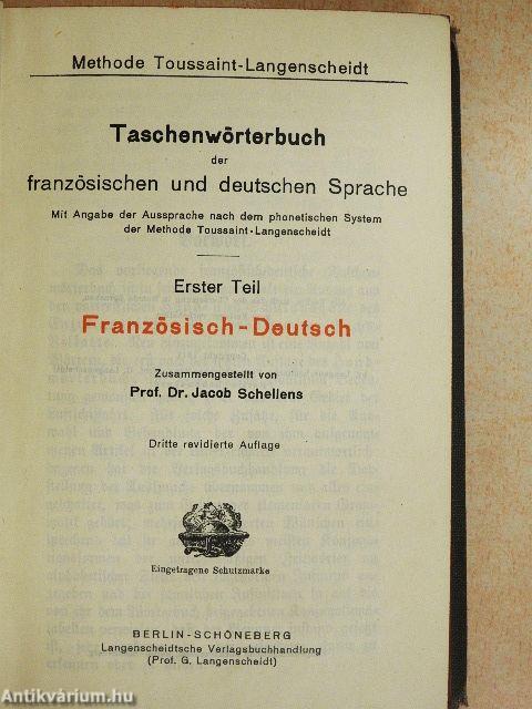 Taschenwörterbuch der französischen und deutschen Sprache I-II.
