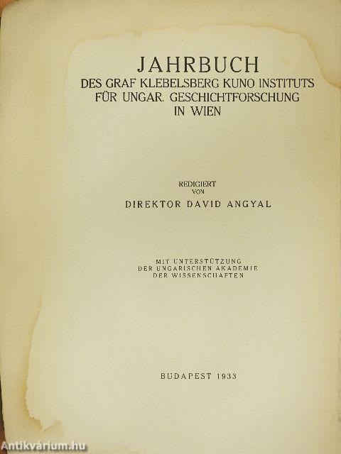 A Gróf Klebelsberg Kuno Magyar Történetkutató Intézet Évkönyve 1933. (rossz állapotú)
