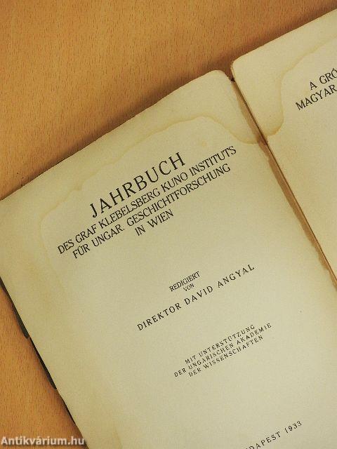 A Gróf Klebelsberg Kuno Magyar Történetkutató Intézet Évkönyve 1933. (rossz állapotú)
