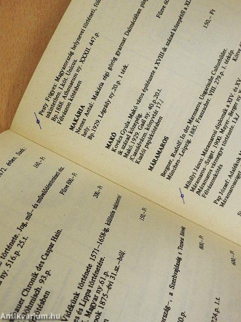 Az Állami Könyvterjesztő Vállalat Antikváriumának jegyzéke 1984.