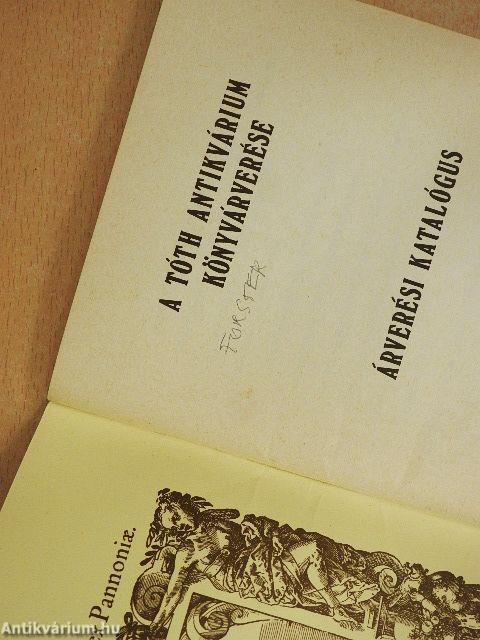 A Tóth Antikvárium könyvárverése