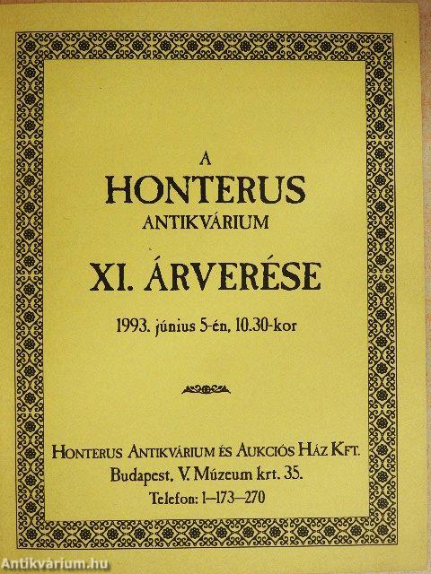 A Honterus Antikvárium XI. árverése