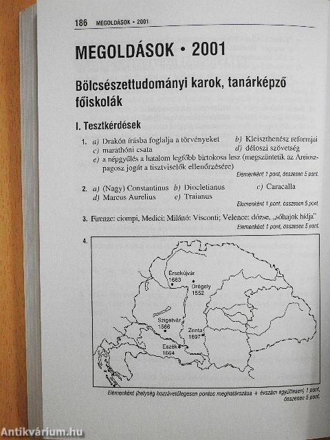 Írásbeli felvételi feladatok - Történelem 1996-2002