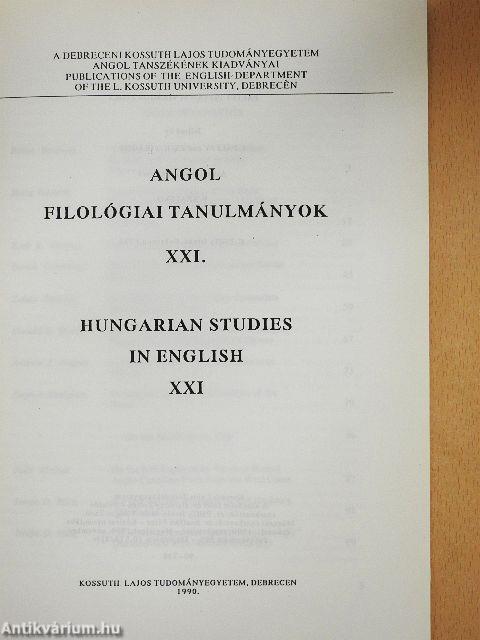 Angol filológiai tanulmányok XXI.