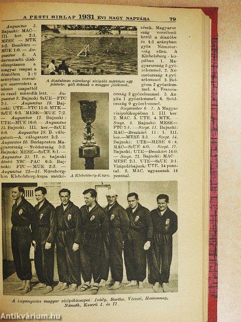 A Pesti Hirlap Nagy Naptára az 1931. közönséges évre