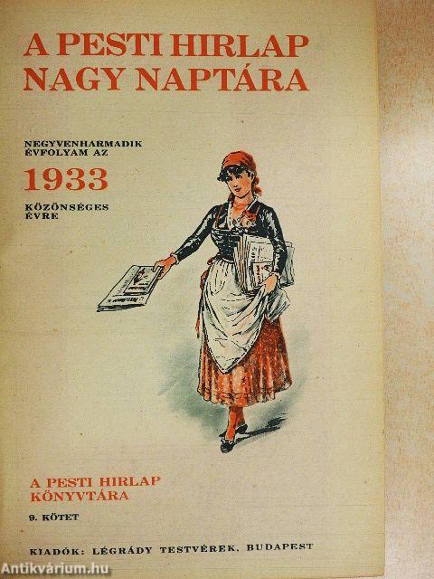 A Pesti Hirlap Nagy Naptára az 1933. közönséges évre