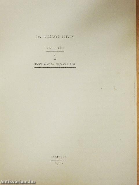 Bevezetés a szociálpszichológiába