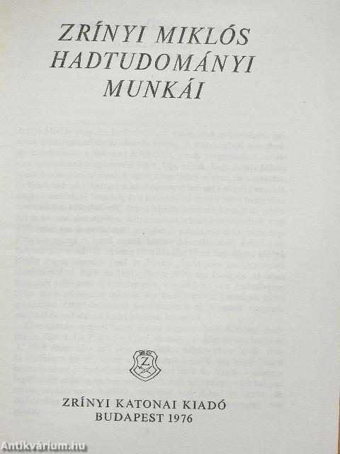 Zrínyi Miklós hadtudományi munkái