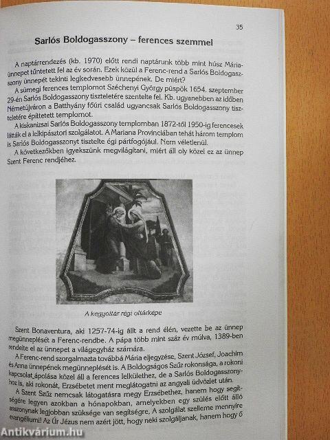 »Sümegi« Szűz Mária ferences naptára 2000. évre