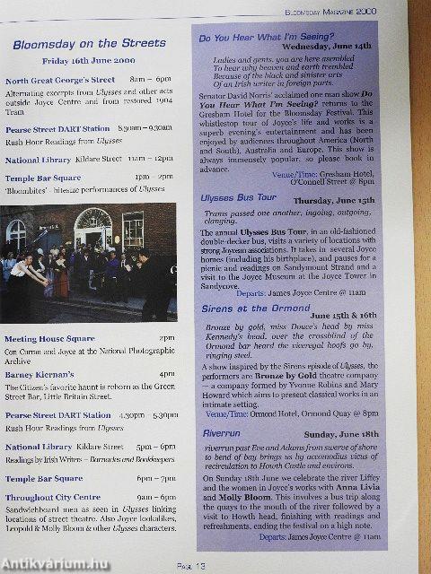 James Joyce Bloomsday Magazine 2000