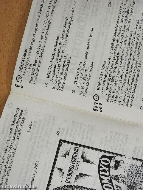 A Honterus Antikvárium XVI. árverése