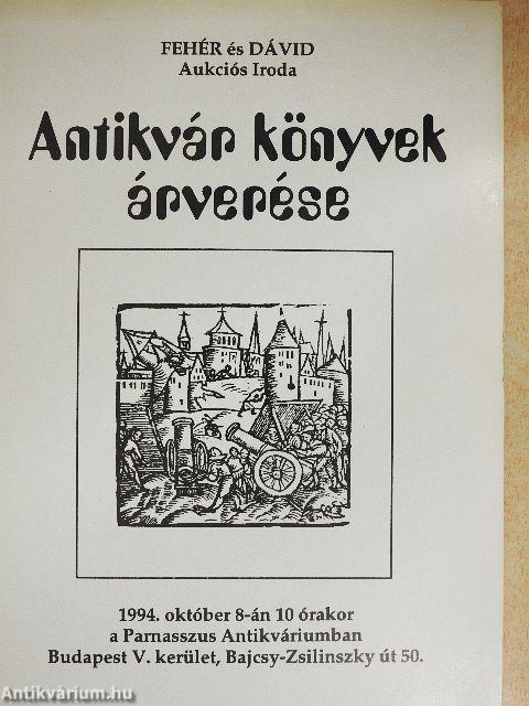 Antikvár könyvek árverése