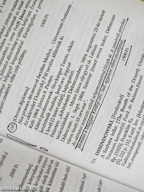 Antikvár könyvek árverése