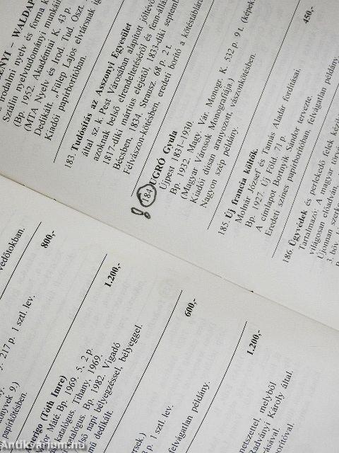 Ex Libris Antikvárium 21. aukciója