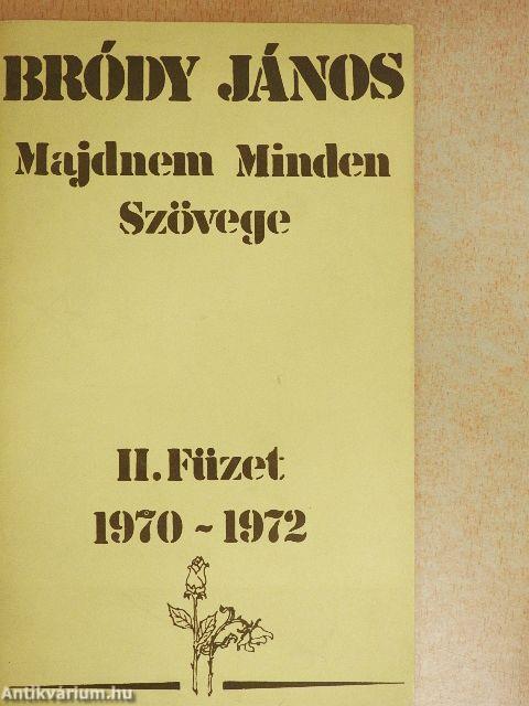 Bródy János Majdnem Minden Szövege II.