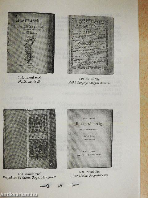 A Honterus Antikvárium XXVI. árverése