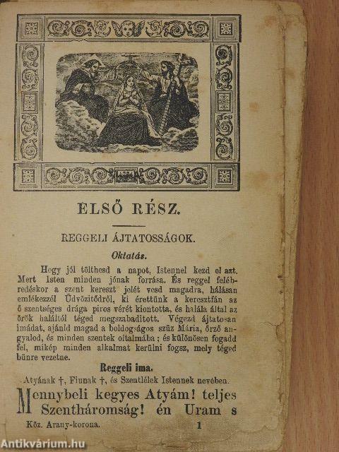 Hétfájdalmu Bold. Szüz Mária nyomait követőknek mennybevezető közép aranykoronája (rossz állapotú)