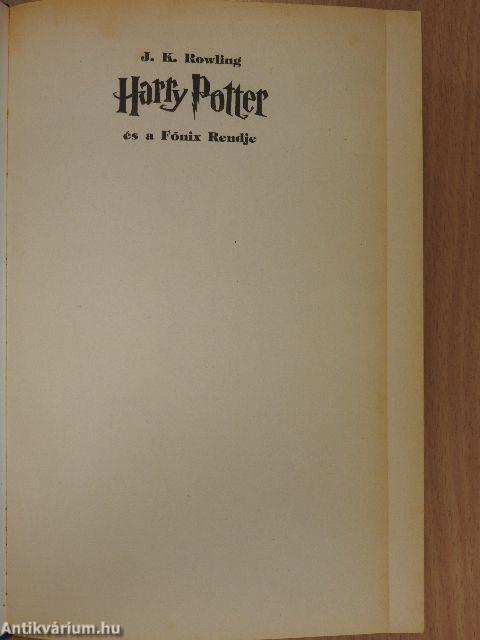 Harry Potter és a Főnix Rendje (rossz állapotú)