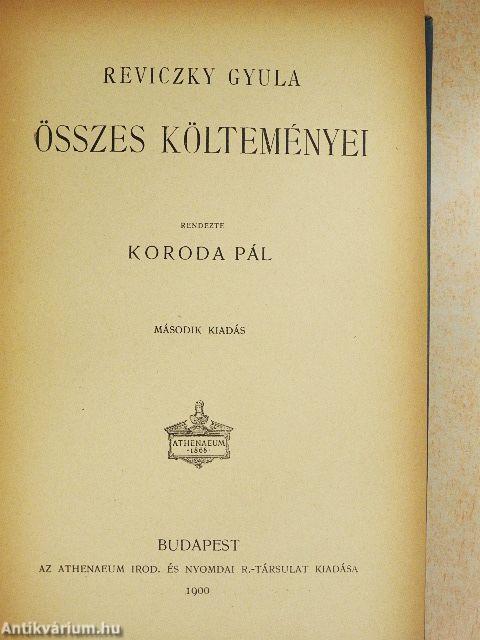 Reviczky Gyula összes költeményei