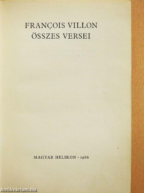 Francois Villon összes versei