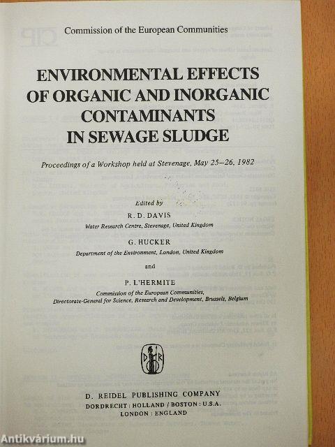 Environmental Effects of Organic and Inorganic Contaminants in Sewage Sludge