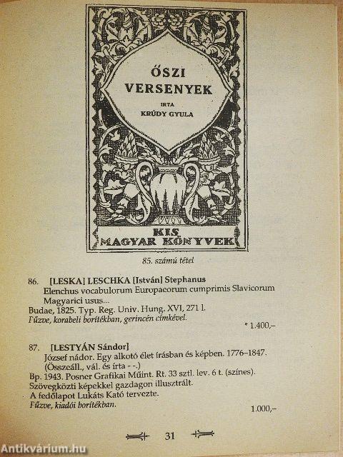 A Honterus Antikvárium XII. árverése