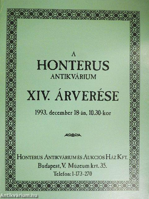 A Honterus Antikvárium XIV. árverése