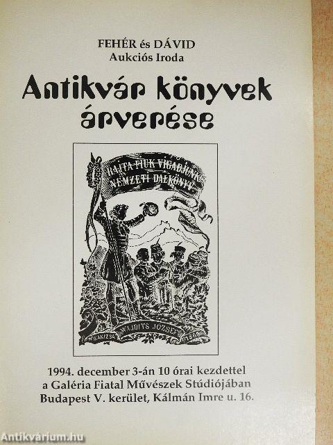 Antikvár könyvek árverése