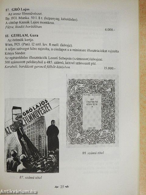 A Honterus Antikvárium XXXI. árverése