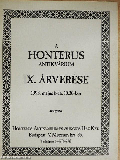 A Honterus Antikvárium X. árverése 