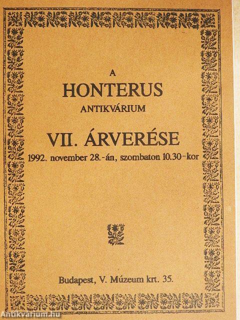 A Honterus Antikvárium VII. árverése
