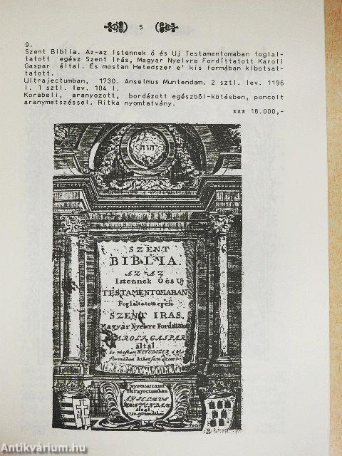 A Honterus Antikvárium VI. árverése