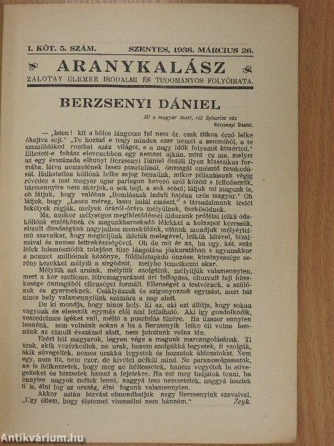 Aranykalász 1936. március 26.