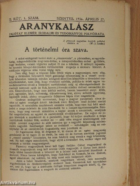 Aranykalász 1936. április 27.