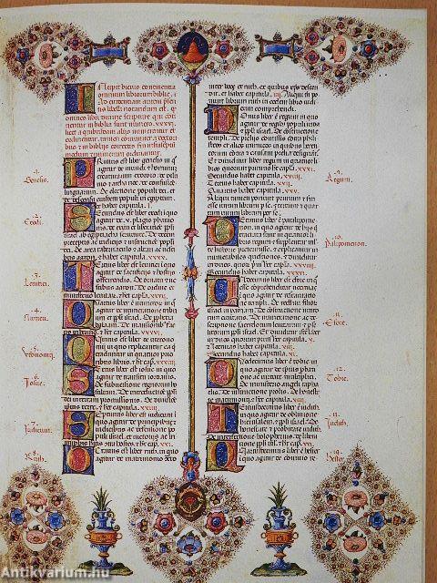 A Numbered Selection of the Beautiful 50 Miniated and Coloured Tables of the Unique Italian Borso d'Este Bible with Golden Handmade Applications