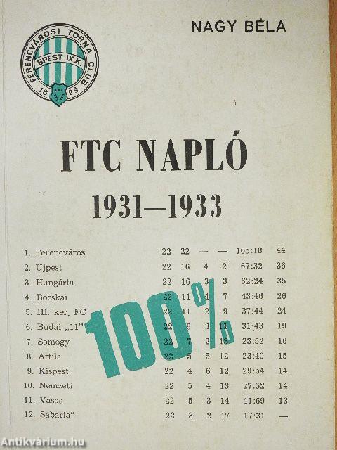 FTC Napló 1931-1933