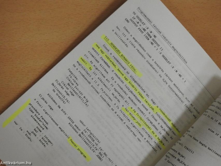Programozási tételek rekurzív megvalósítása