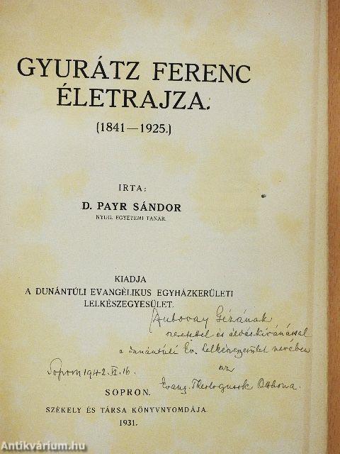 Gyurátz Ferenc életrajza