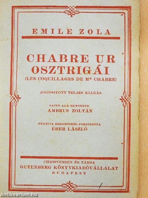 Chabre ur osztrigái/Az árviz