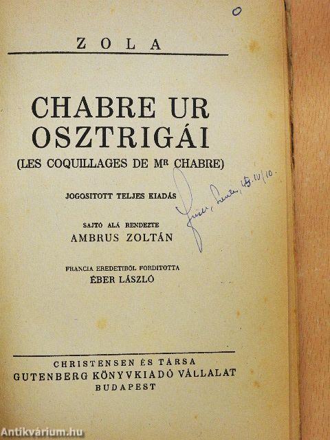 Chabre ur osztrigái/Az árviz