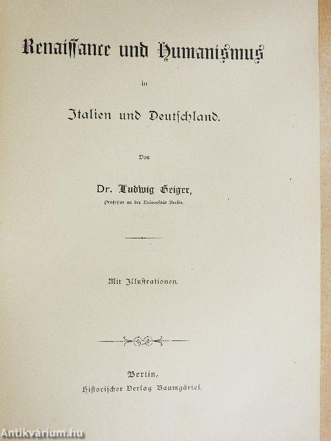 Renaissance und Humanismus in Italien und Deutschland (gótbetűs)