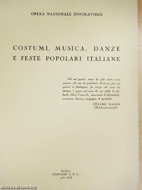 Costumi, musica, danze e feste popolari italiane