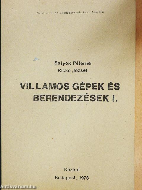 Villamos gépek és berendezések I.