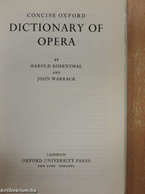 Concise Oxford Dictionary of Opera